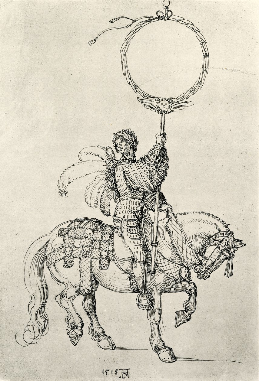 Jeune cavalier tenant une couronne - Albrecht Dürer