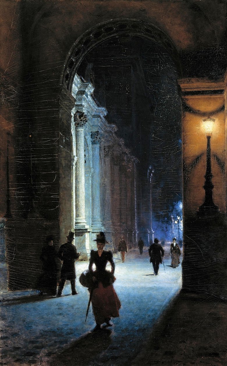 Louvre la nuit - Aleksander Gierymski