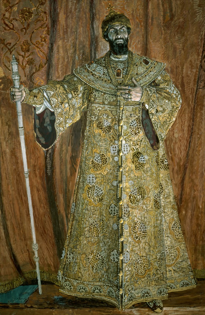 Portrait de Feodor Ivanovich Chaliapin (1873-1938) en Boris Godounov, 1912 - Aleksandr Jakovlevic Golovin