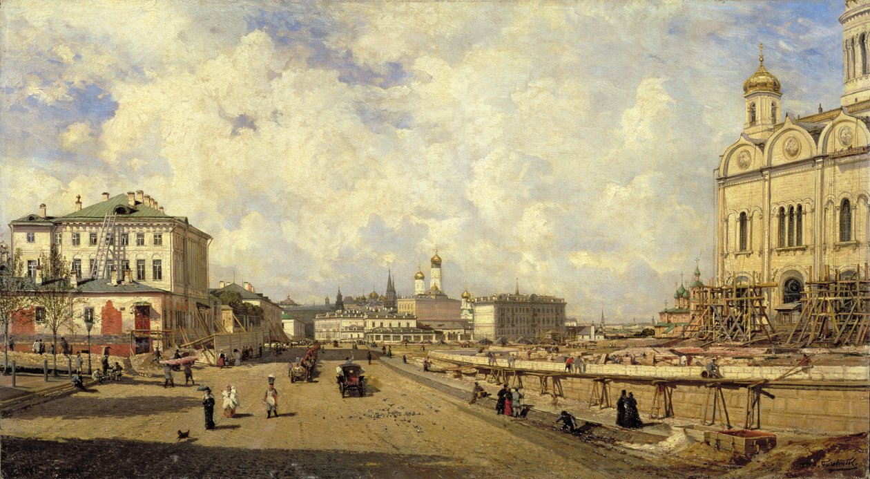 Vue de la cathédrale du Christ Sauveur à Moscou, 1880 - Aleksei Petrovich Bogolyubov
