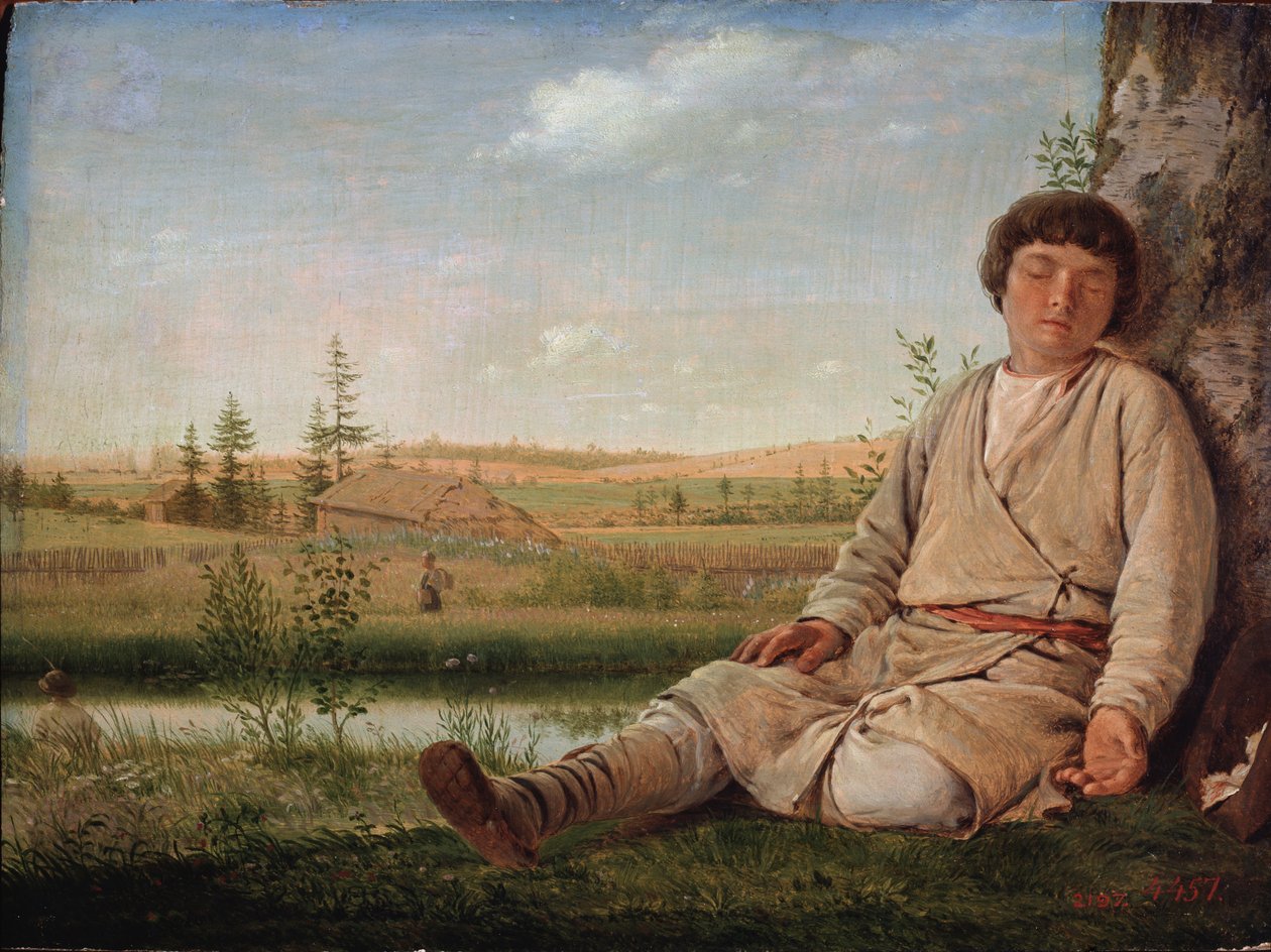 Berger Endormi, 1823 - Aleksei Gavrilovich Venetsianov