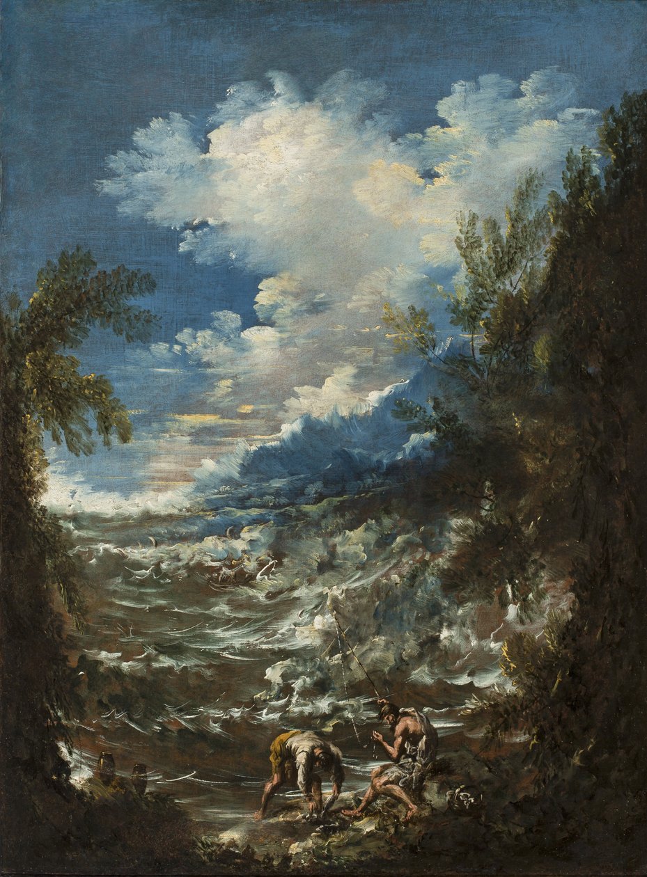 Paysage avec pêcheurs, vers 1730 - Alessandro Magnasco