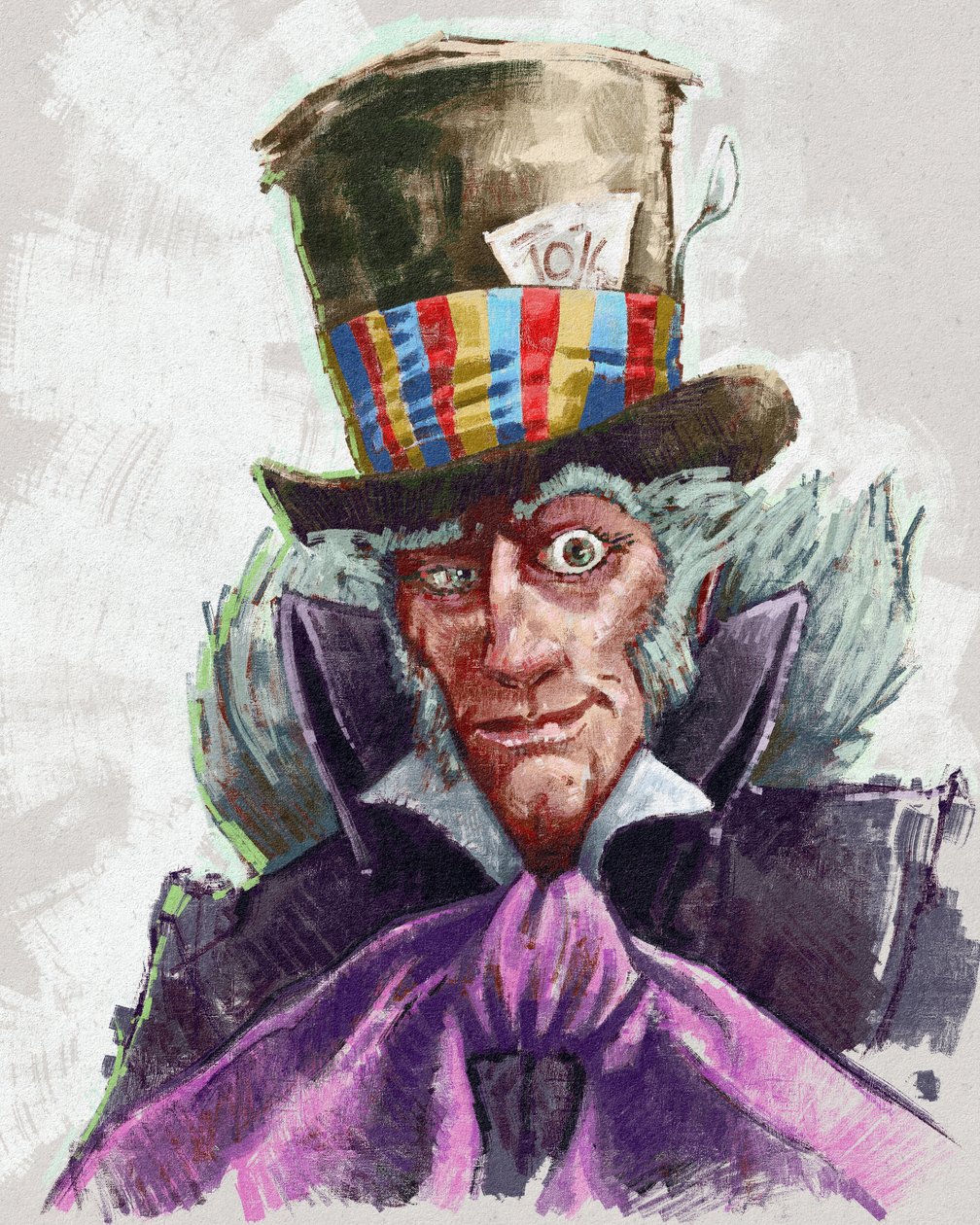 Portrait du Chapelier fou (illustration) - Alessandro Lonati