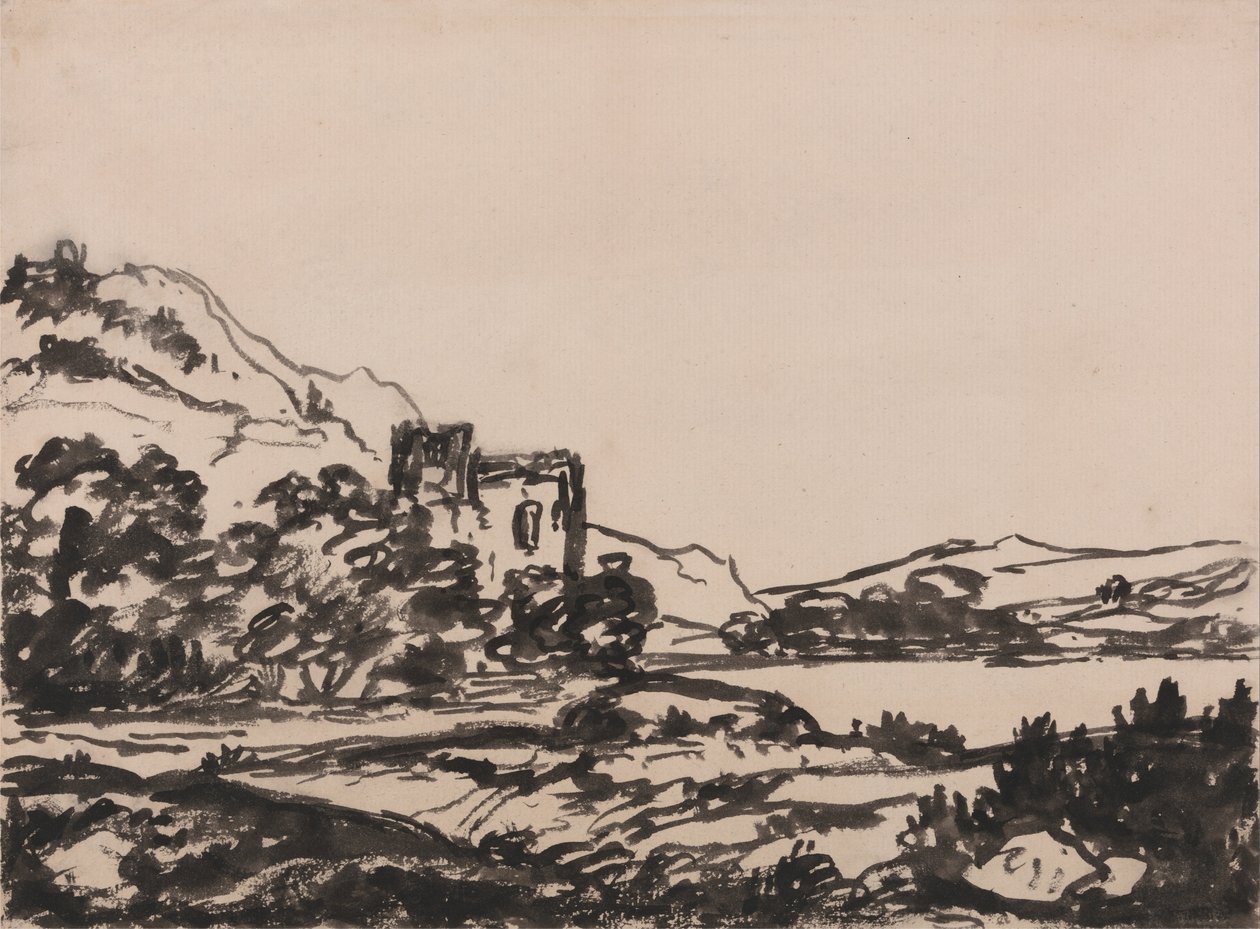 Château dans un paysage - Alexander Cozens