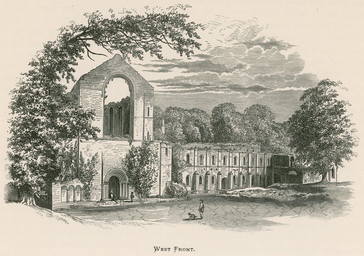 Abbaye de Fountains, façade ouest - Alexander Francis Lydon