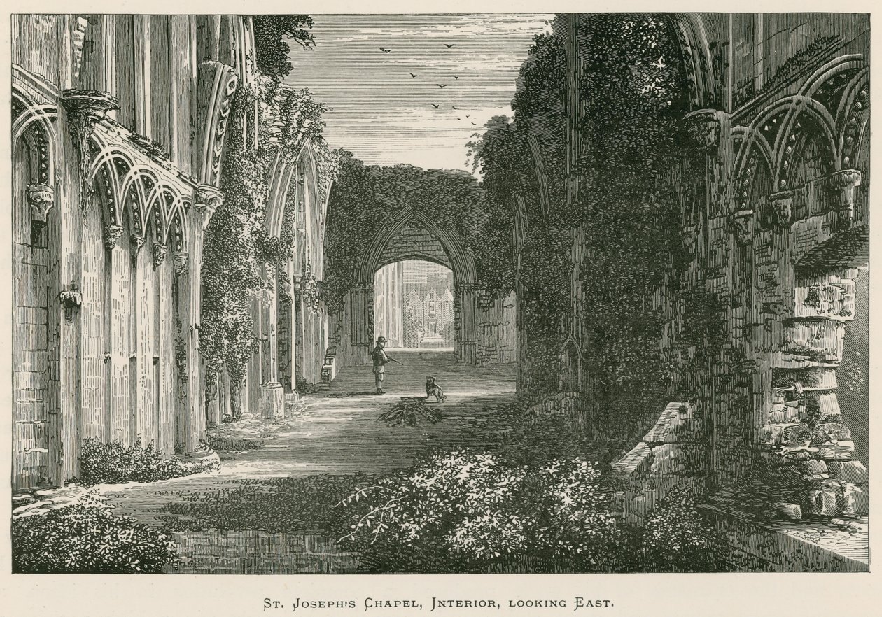 Abbaye de Glastonbury, Chapelle de Saint Joseph, Intérieur, vue vers l