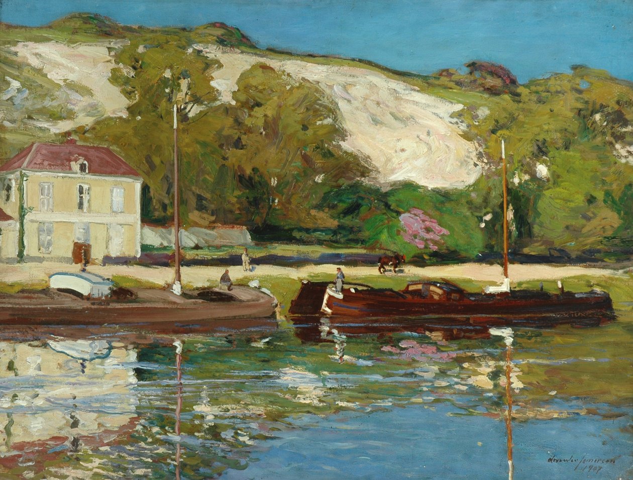 Barges sur la Seine, 1907 - Alexander Jamieson