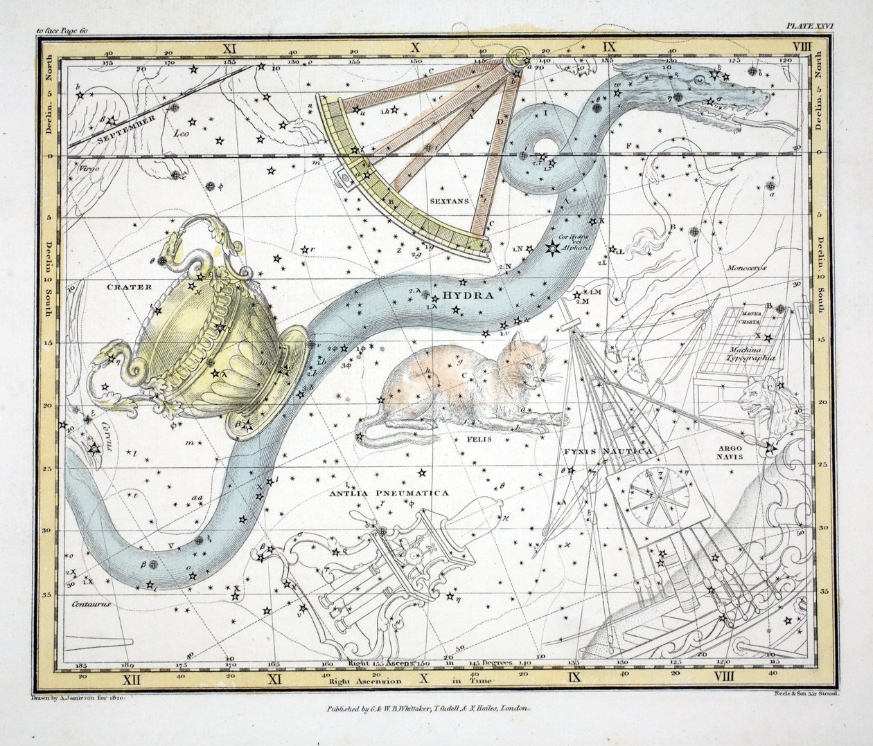 Les Constellations (Planche XXVI) Hydra, Sextan