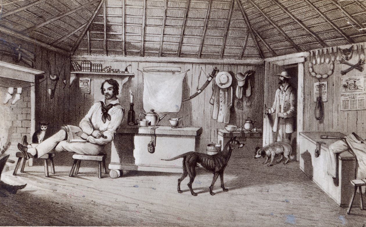 La Première Maison du Squatter, c.1847 - Alexander Denistoun Lang