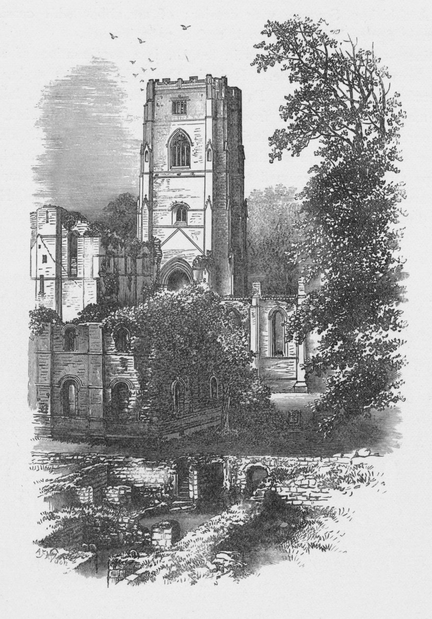 La tour, Abbaye de Fountains, vers 1880, 1897 - Alexander Francis Lydon