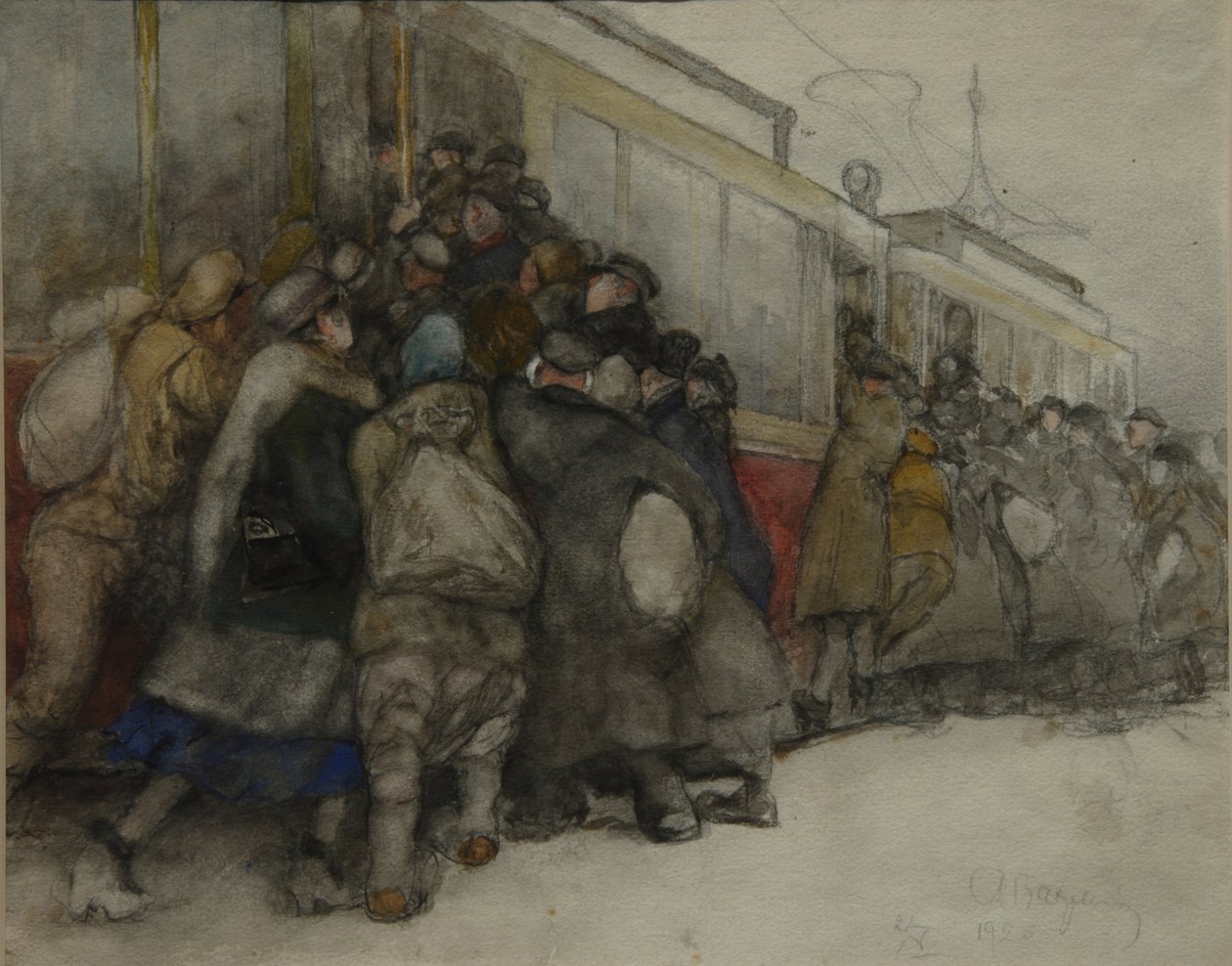 Près du Tram, 1920 - Alexander Ivanovich Vakhrameyev