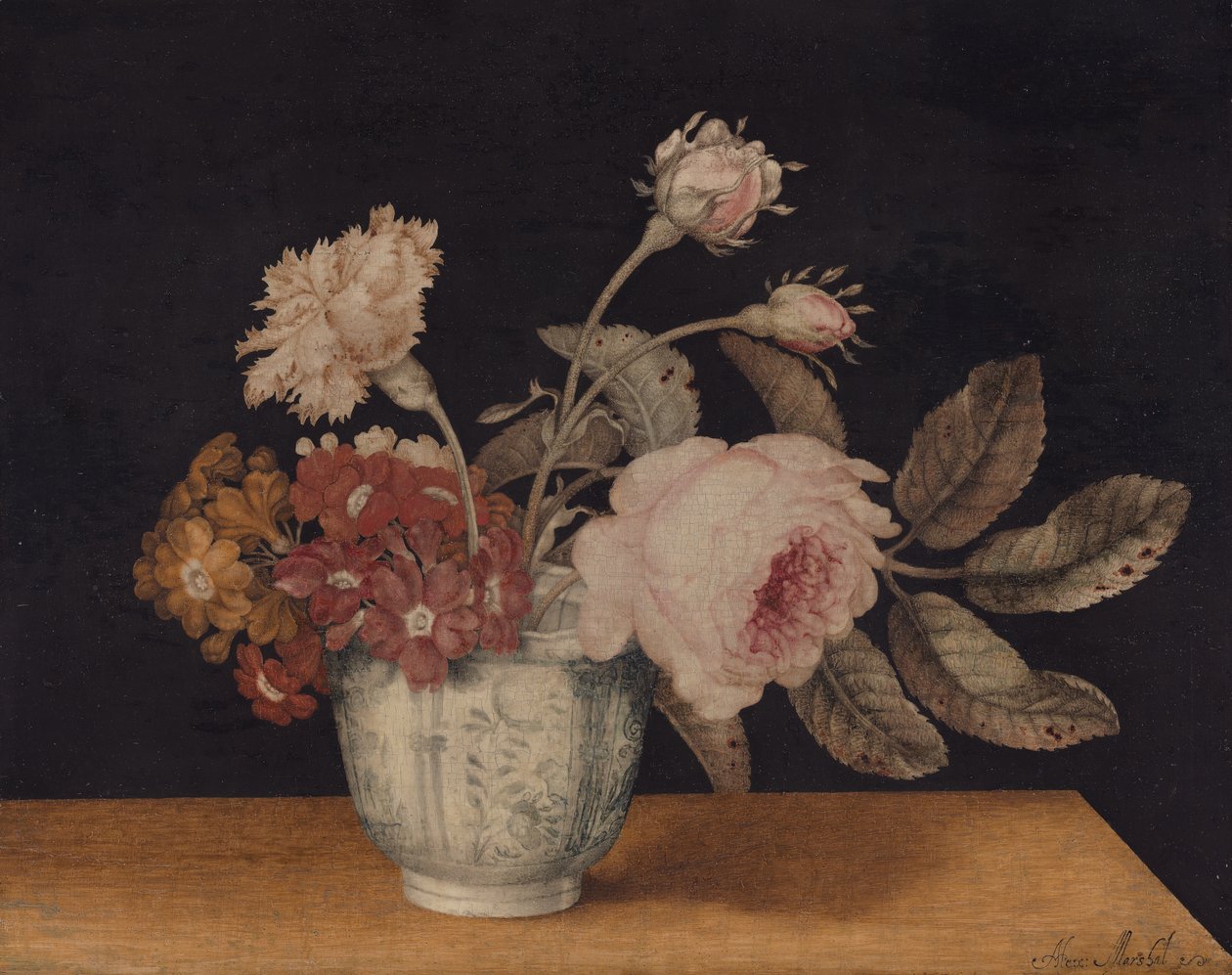 Fleurs dans un pot de Delft, 1663 - Alexander Marshal