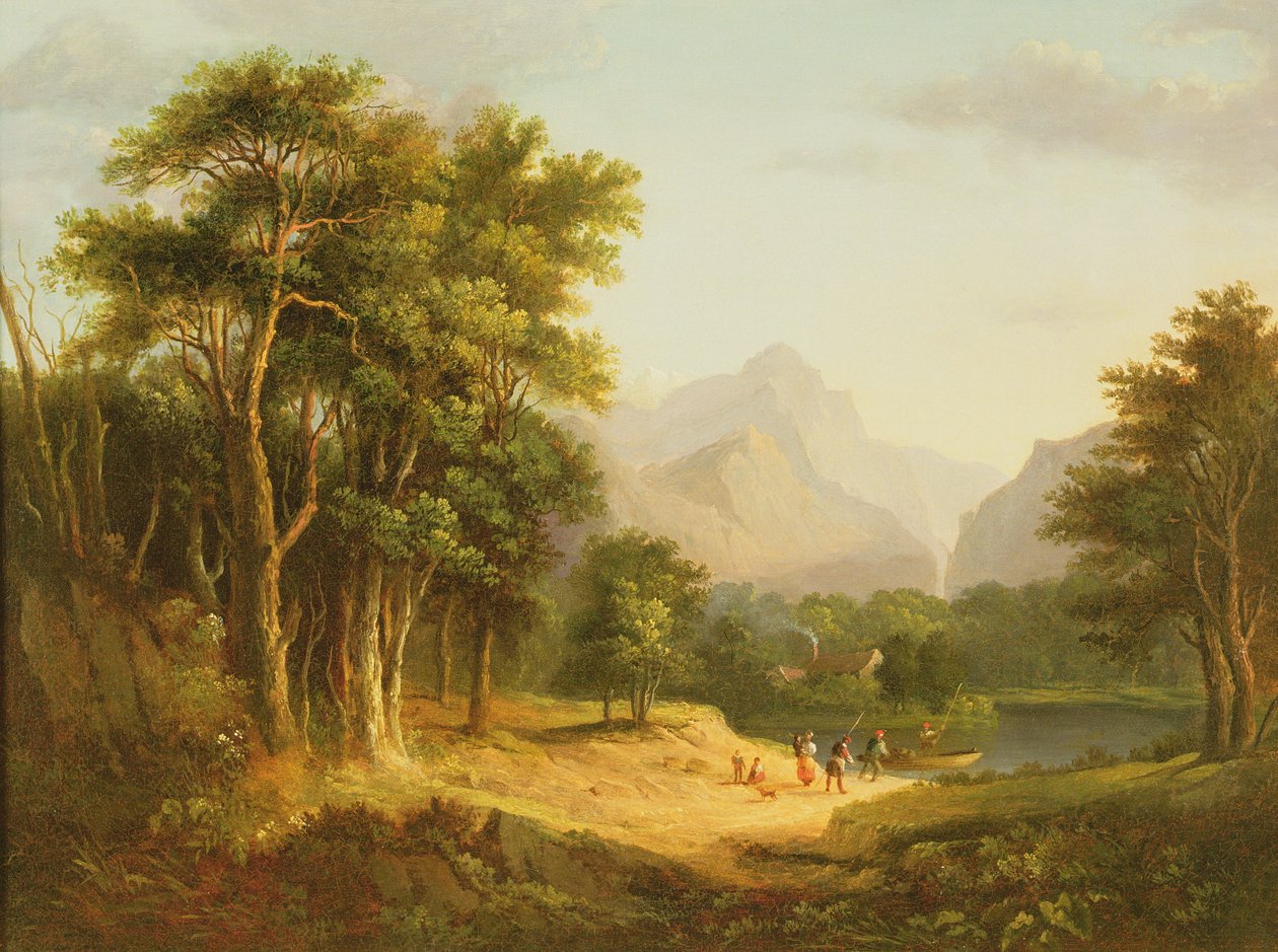 Paysage des Highlands avec figures - Alexander Nasmyth