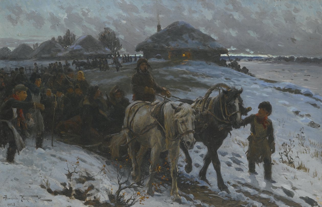 Partir pour la chasse, 1915 - Alexander Vladimirovich Makovsky