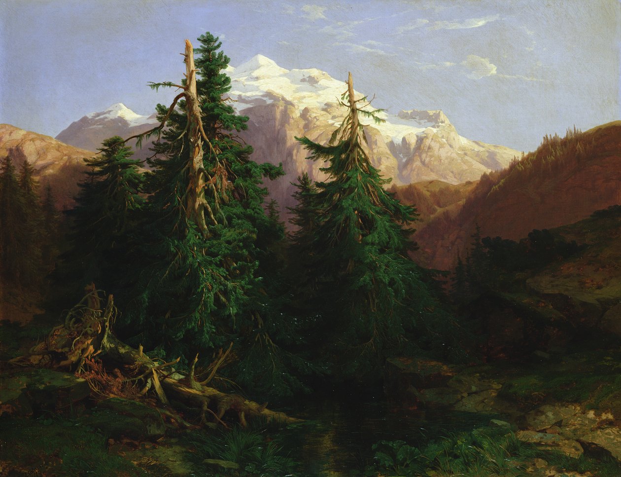Glacier, Rosen Lanigletscher, 1854 - Alexandre Calame
