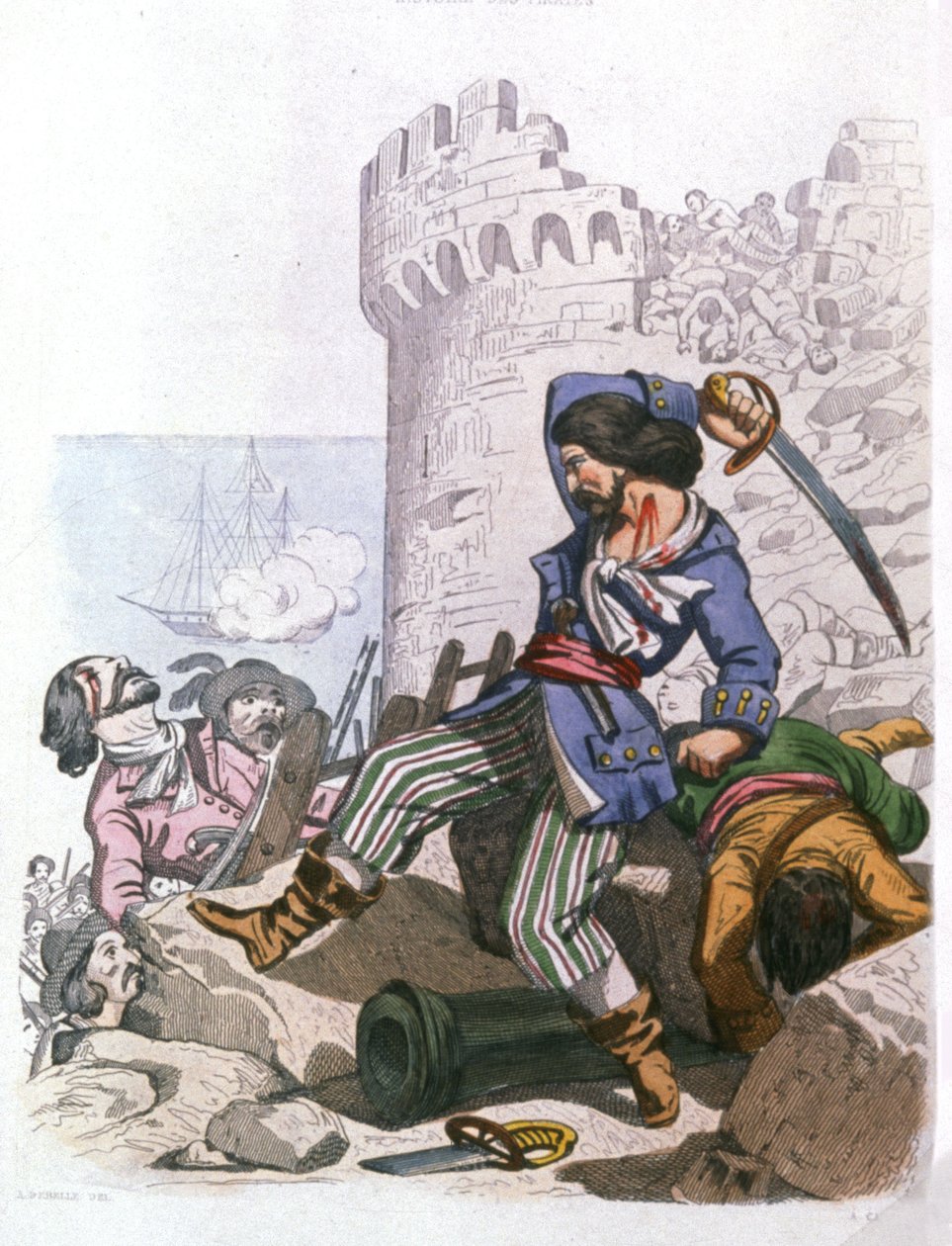 Grammont, pirate français, vers 1850 - Alexandre (after) Debelle
