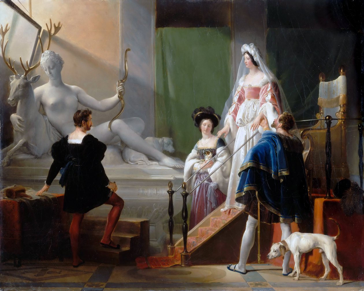Diane de Poitiers visitant Jean Goujon - Alexandre Evariste Fragonard