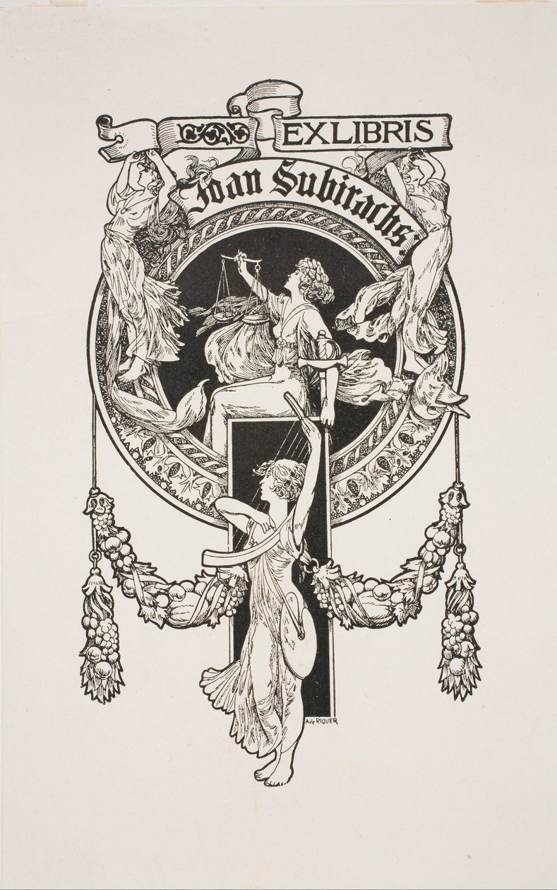 Ex-libris de Joan Subirachs - Alexandre de Riquer