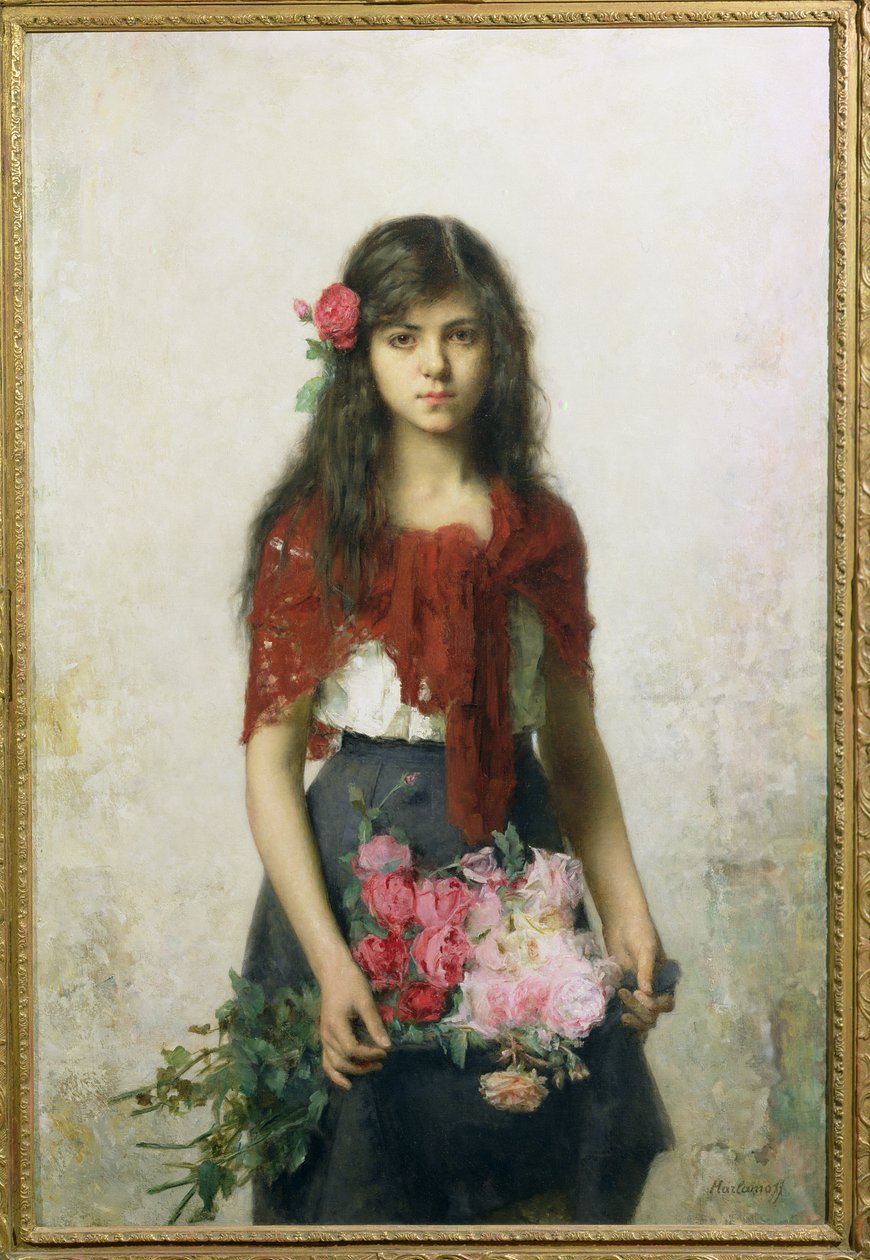 La vendeuse de fleurs - Alexei Alexevich Harlamoff