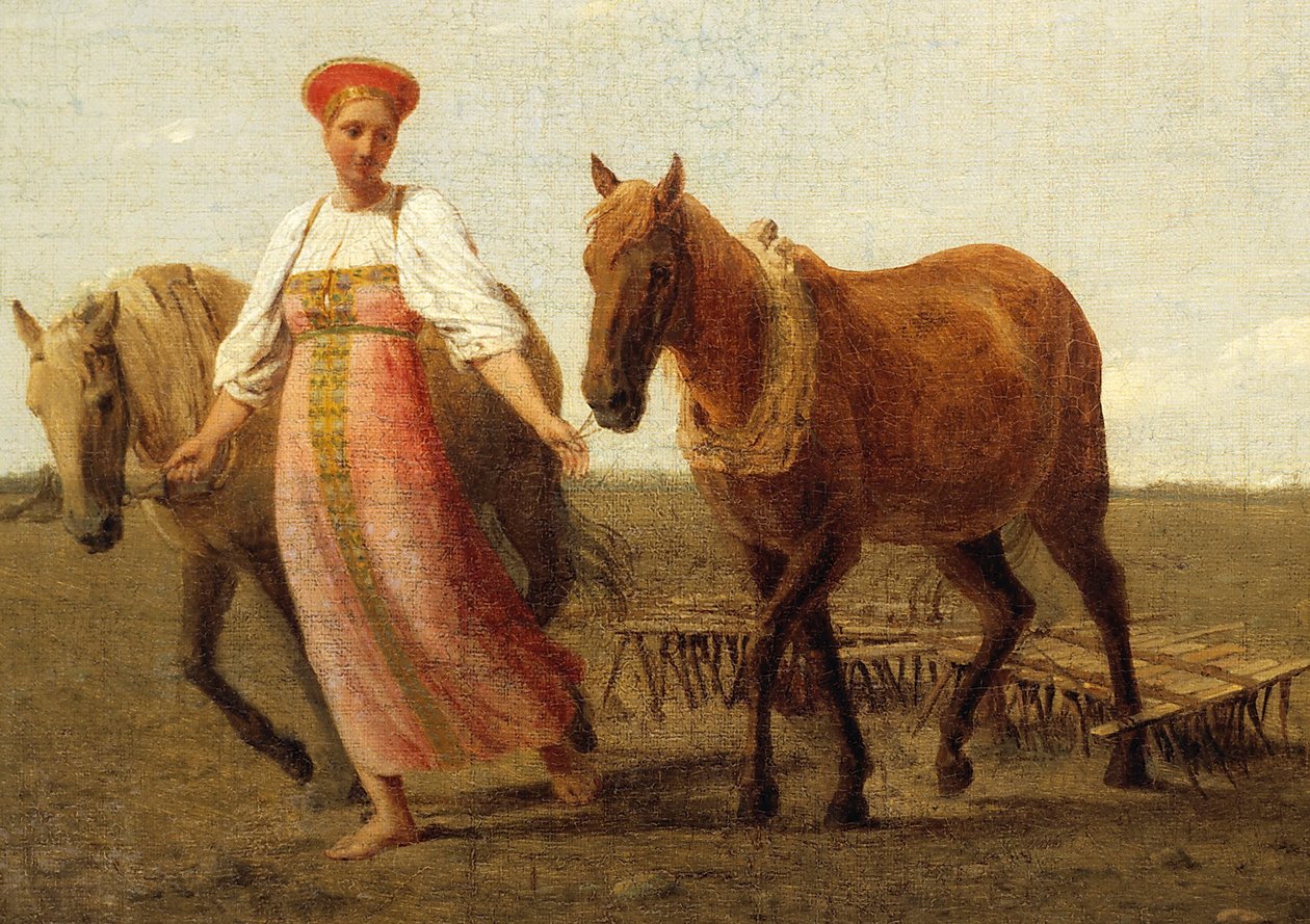 Russe : "Dans le champ labouré. Printemps" Dans le champ labouré. Printemps - Alexey Venetsianov