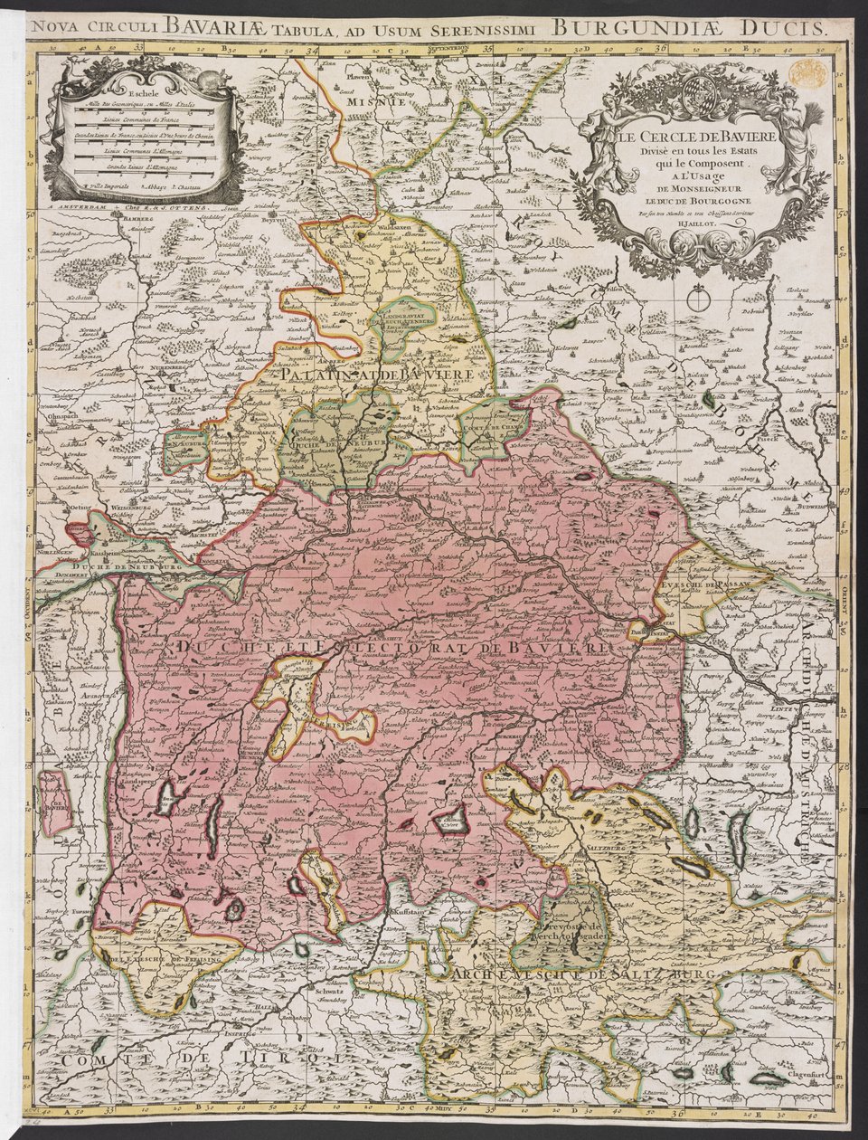 Carte de Bavière - Alexis Hubert Jaillot