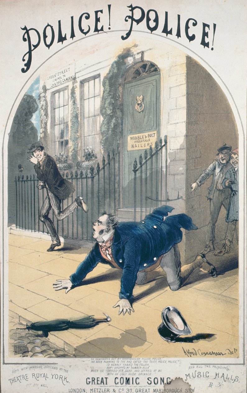 Police! Police! Couverture de livre de chansons, c.1865 - Alfred Concanen