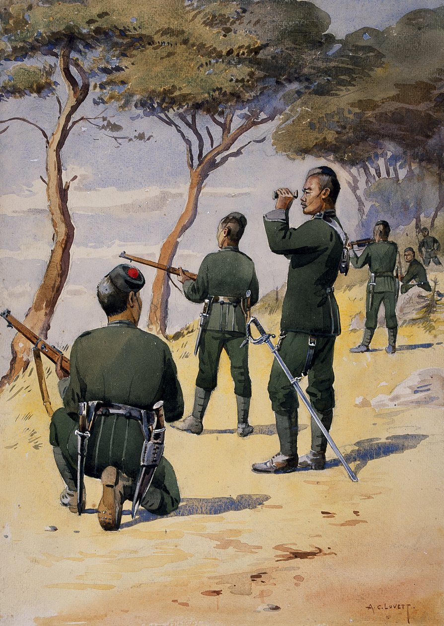 Soldats des 6e fusiliers Gurkha, illustration pour 