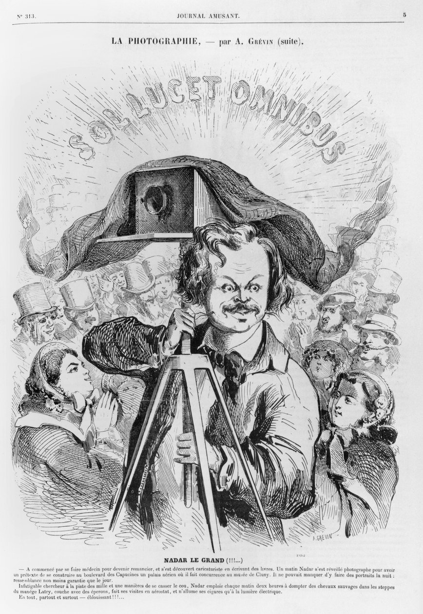 La Photographie, Nadar (1820-1910) le grand, caricature de 