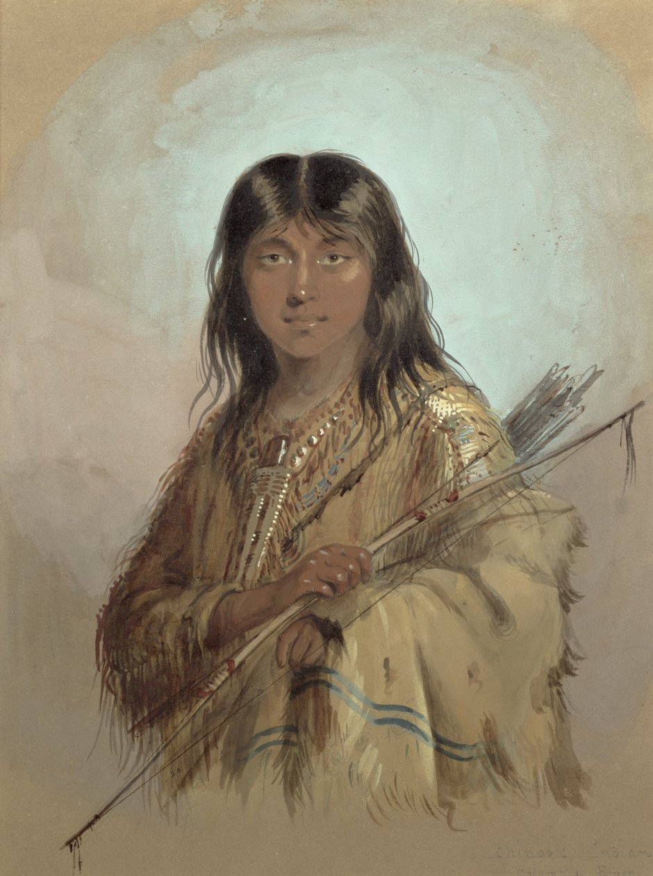 Indien Chinook, rivière Columbia - Alfred Jacob Miller