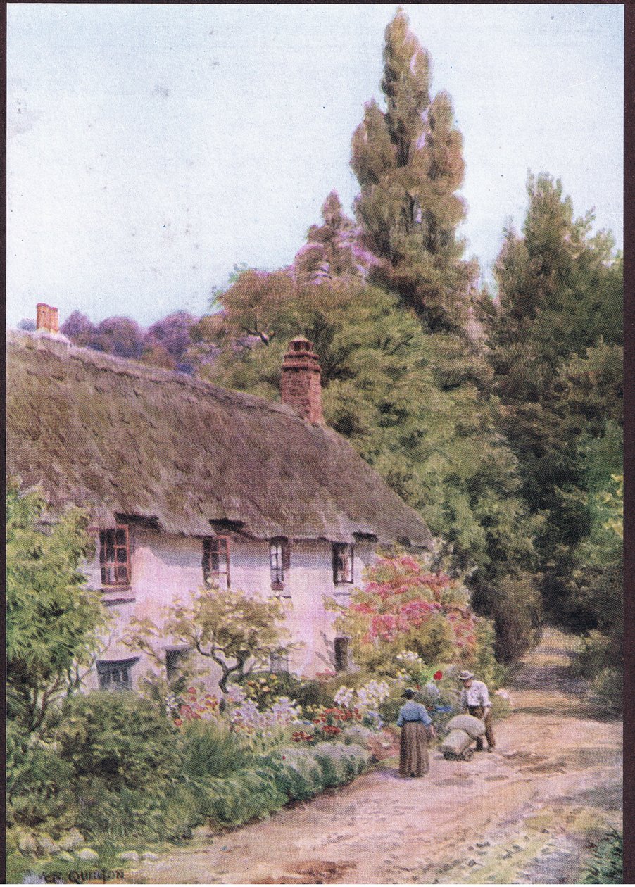 Cottages à Dunster, Somerset, de The Cottages and the Village Life of Rural England publié par Dent & Sons Limited, 1912 - Alfred Robert Quinton