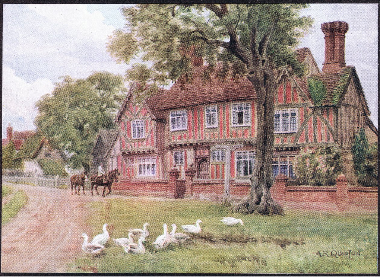 Ferme, Brent Eleigh, Suffolk, de The Cottages and the Village Life of Rural England publié par Dent & Sons Limited, 1912 - Alfred Robert Quinton