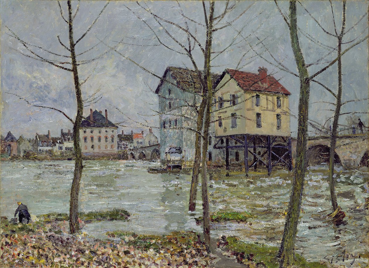 Les Moulins de Moret-sur-Loing, Hiver, 1890 - Alfred Sisley