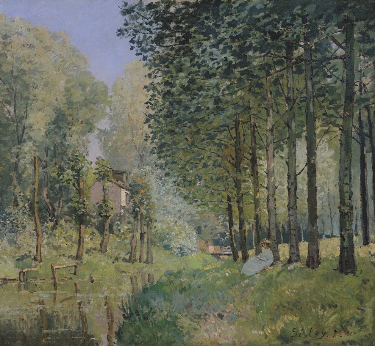 Le repos près du ruisseau. Bord du bois, 1872 - Alfred Sisley