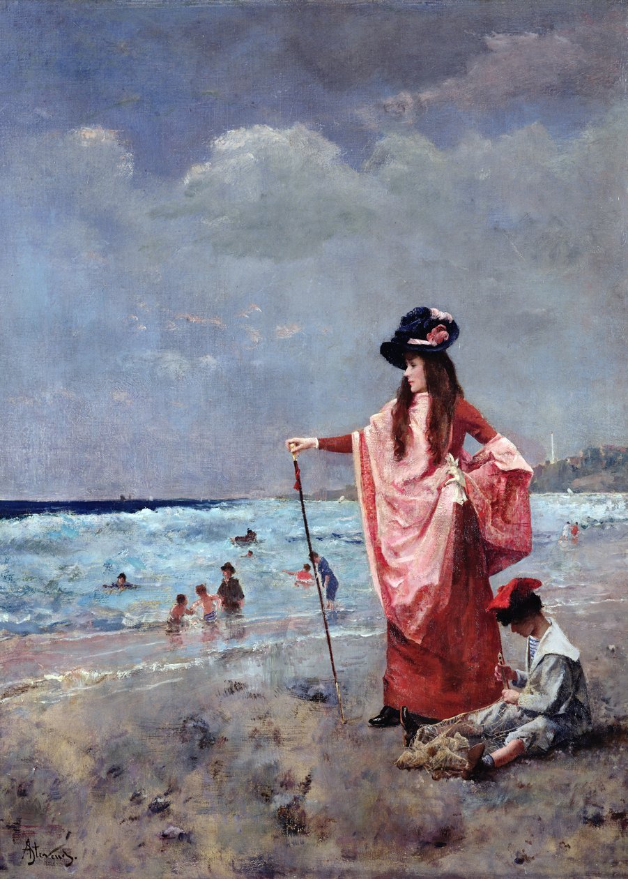 Sur la Plage - Alfred Emile Stevens