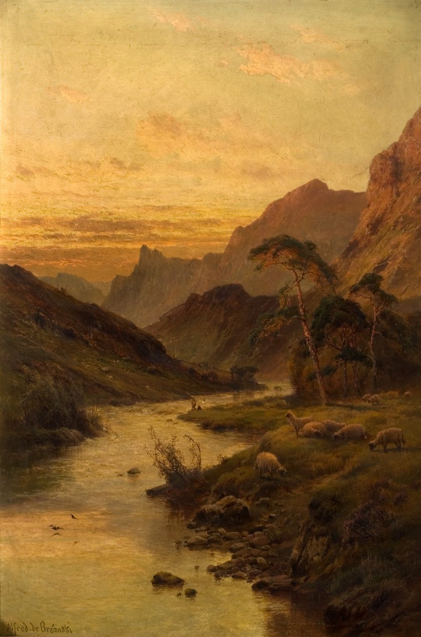 Rivière Foyers à Abertarff - Alfred de Breanski