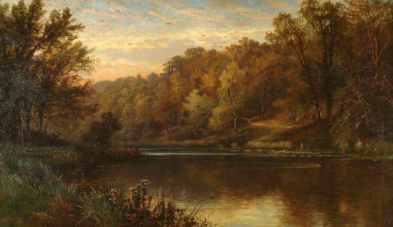 Lac Swanbourne en automne, coucher de soleil au parc d