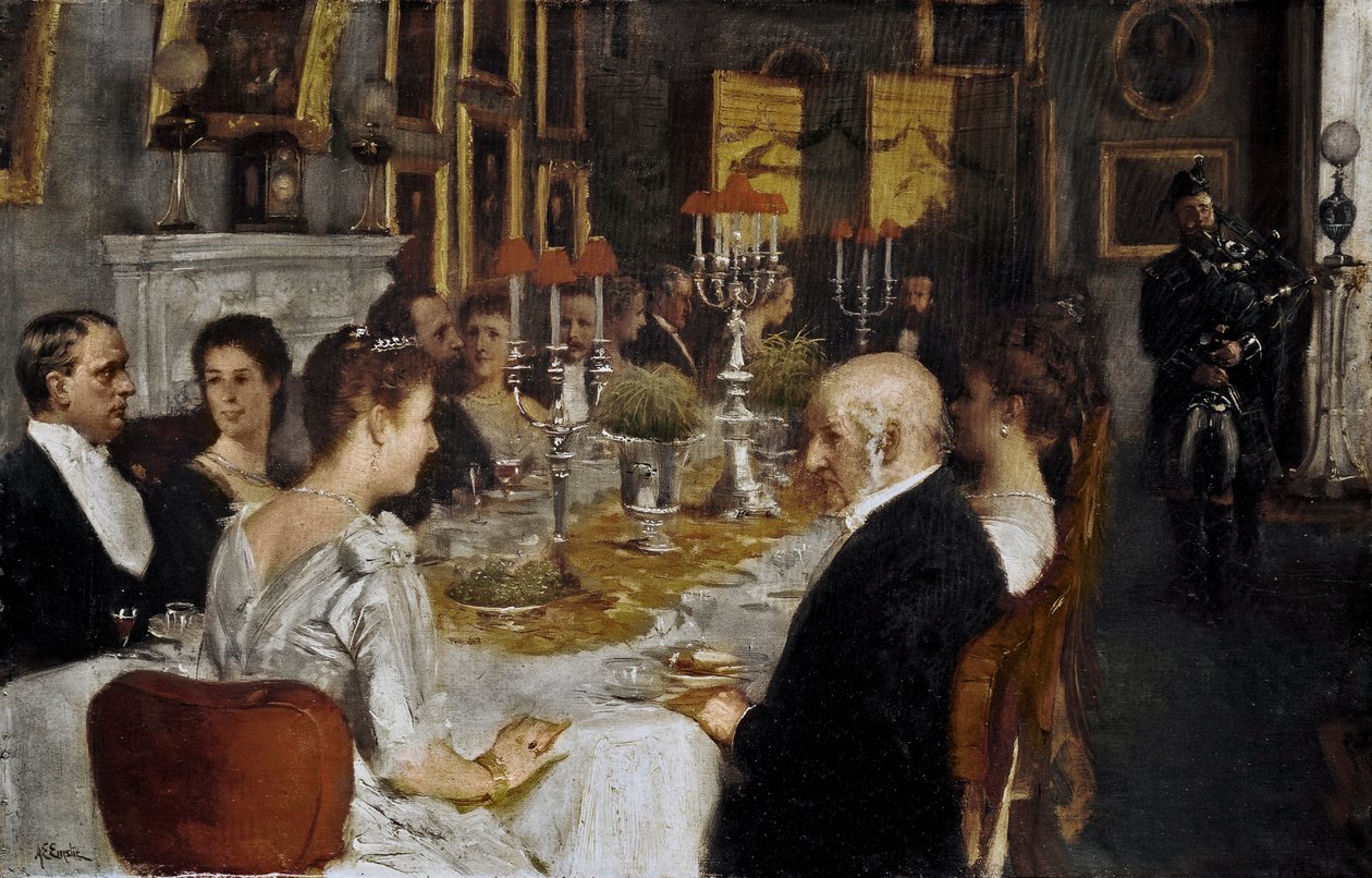 Dîner à Haddo House - Alfred Edward Emslie