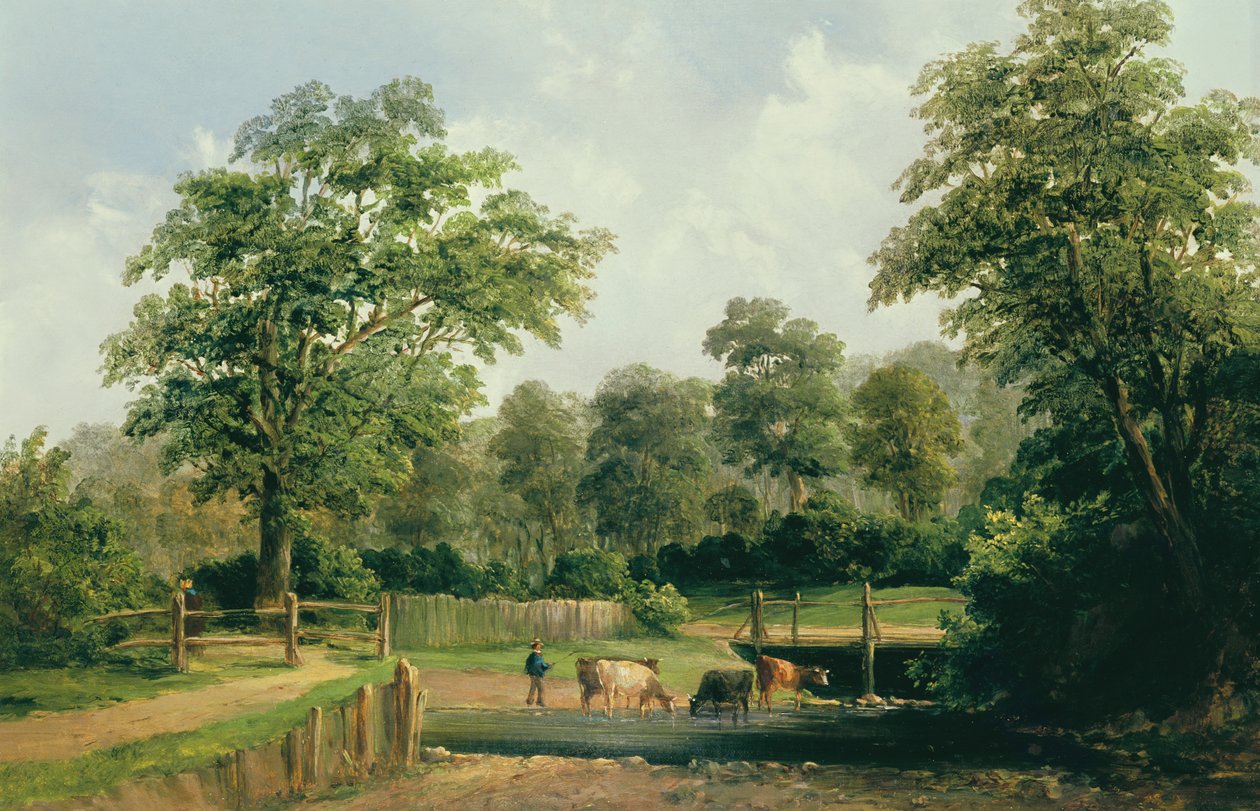 Paysage avec des vaches, 19e siècle - Alfred Gomersal Vickers