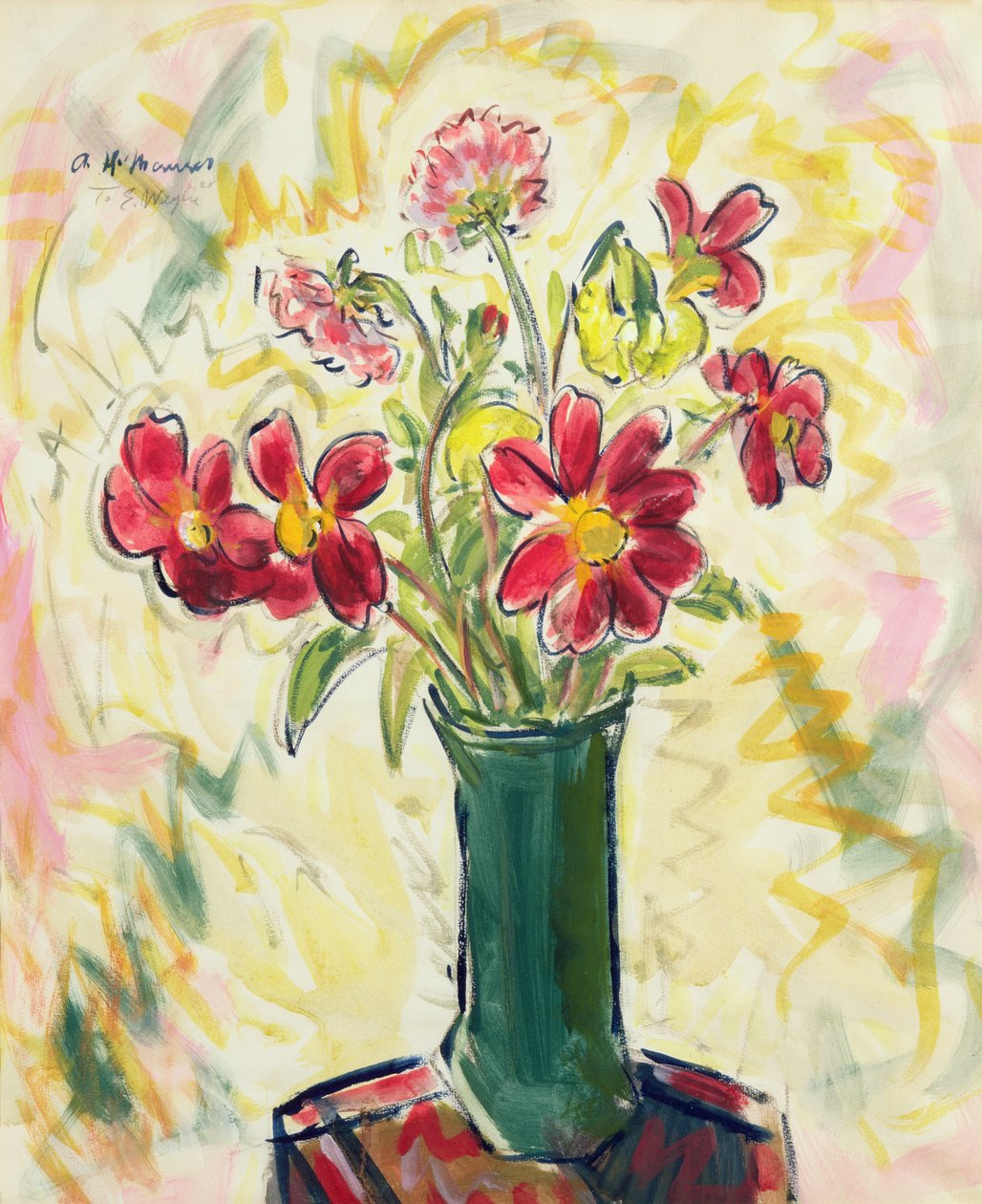 Fleurs dans un vase vert - Alfred Henry Maurer