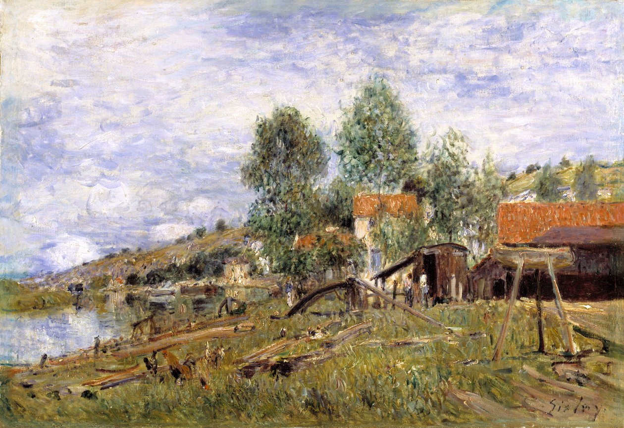 Chantier naval à Saint-Mammès - Alfred Sisley