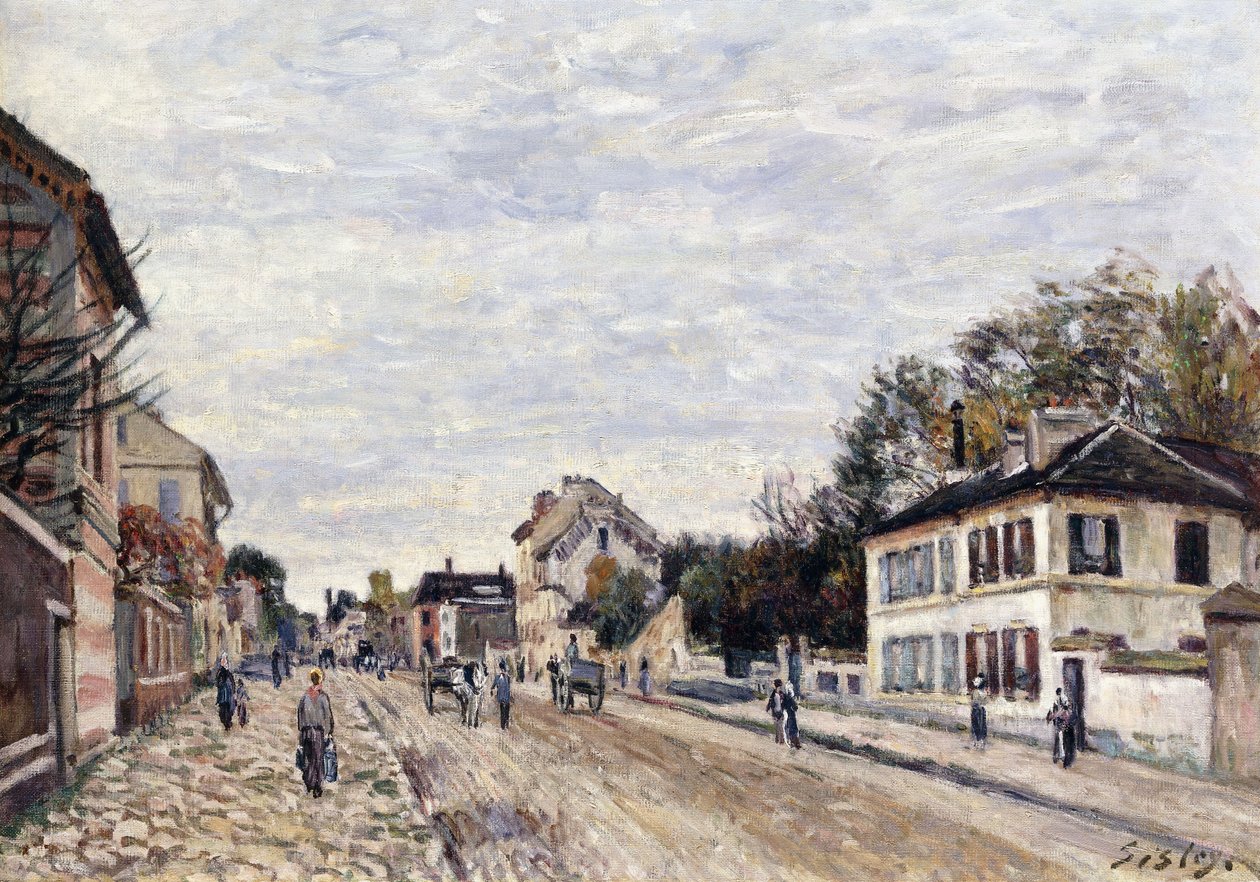 Scène de rue à Marly, 1876 - Alfred Sisley