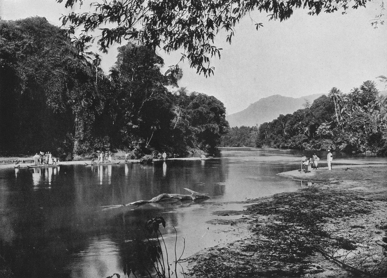 Rivière à Ratnapura, vers 1890 - Alfred William Amandus Plate