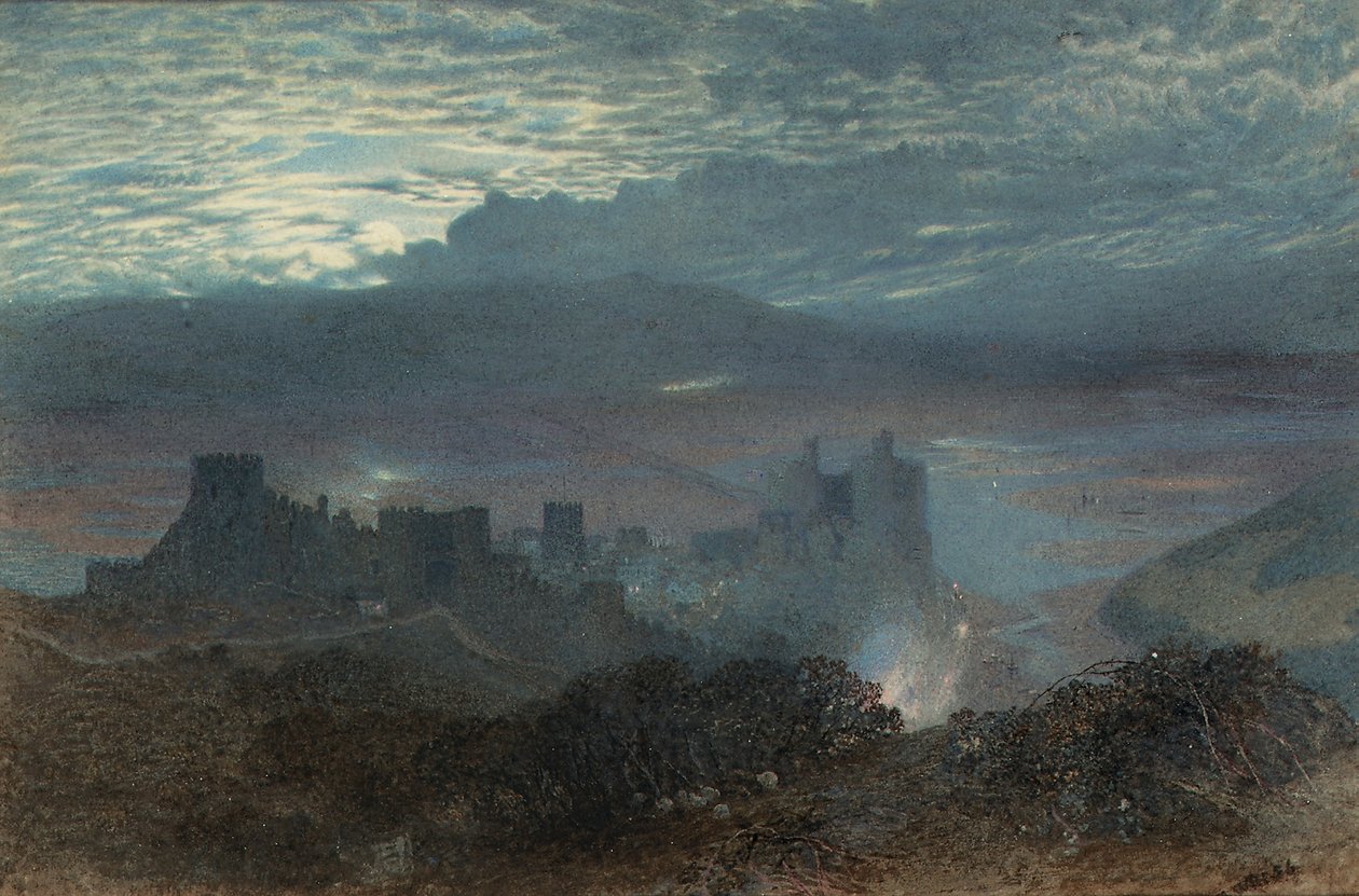 Château avec un estuaire au-delà, 1856 - Alfred William Hunt