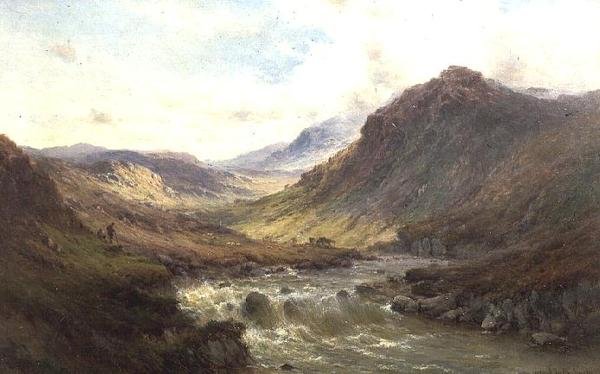 Les chutes à Invergarry, Glen Till - Alfred de Breanski