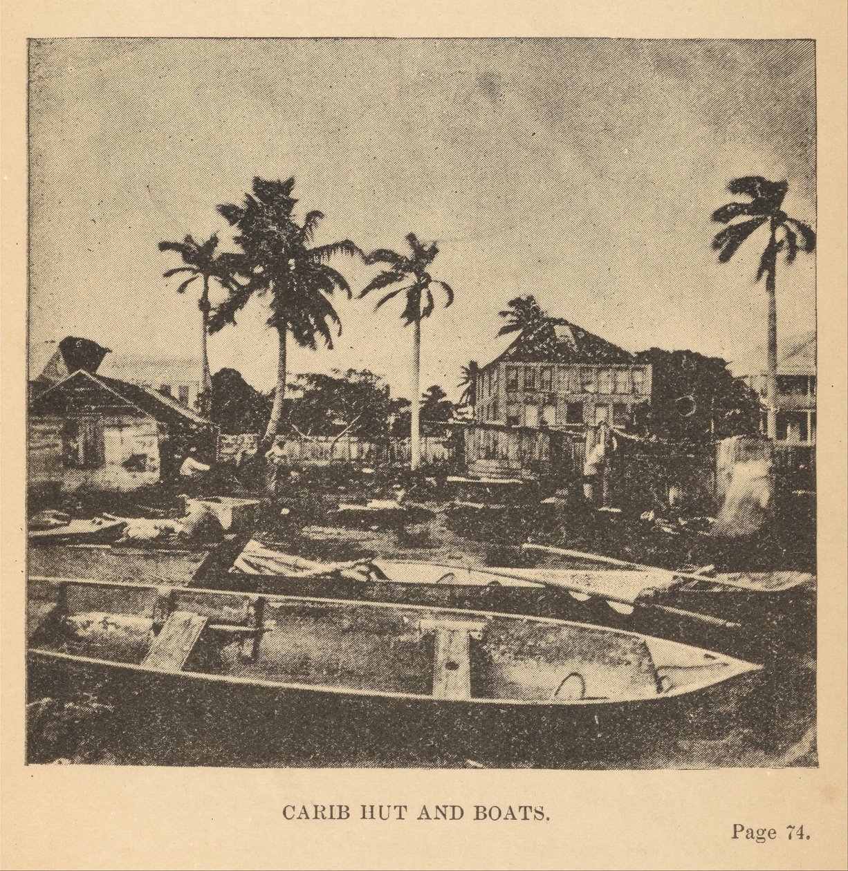 Hutte Carib et bateaux - Alice D. Le Plongeon