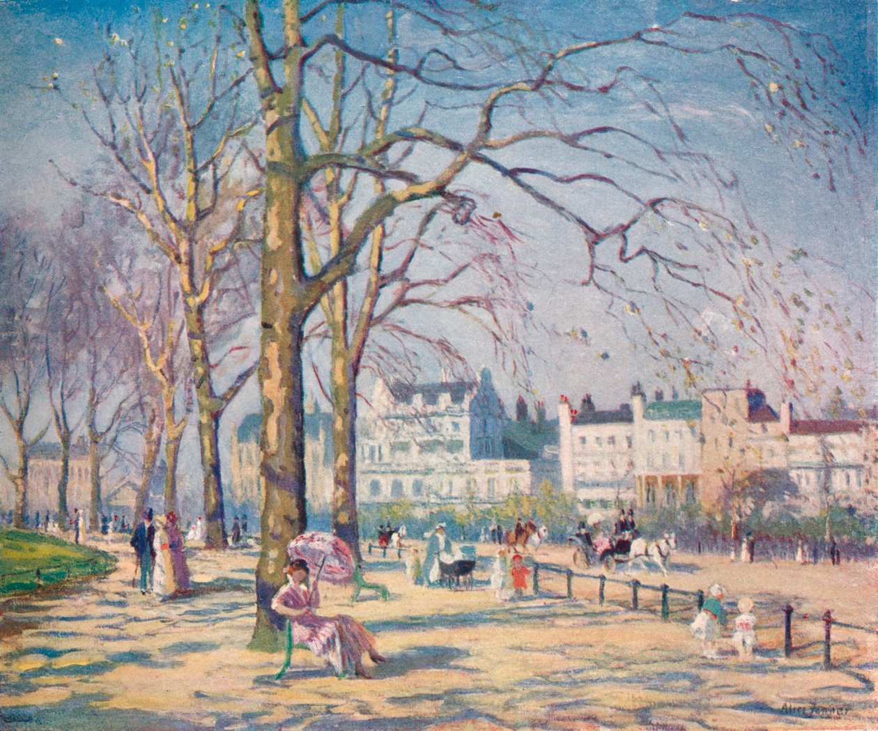 Printemps à Hyde Park, vers 1910 - Alice Maud Fanner