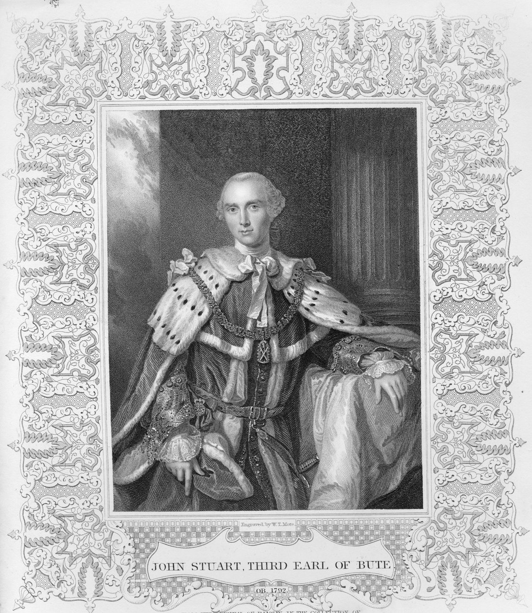 John Stuart, troisième comte de Bute, gravé par W.T. Mote - Allan Ramsay