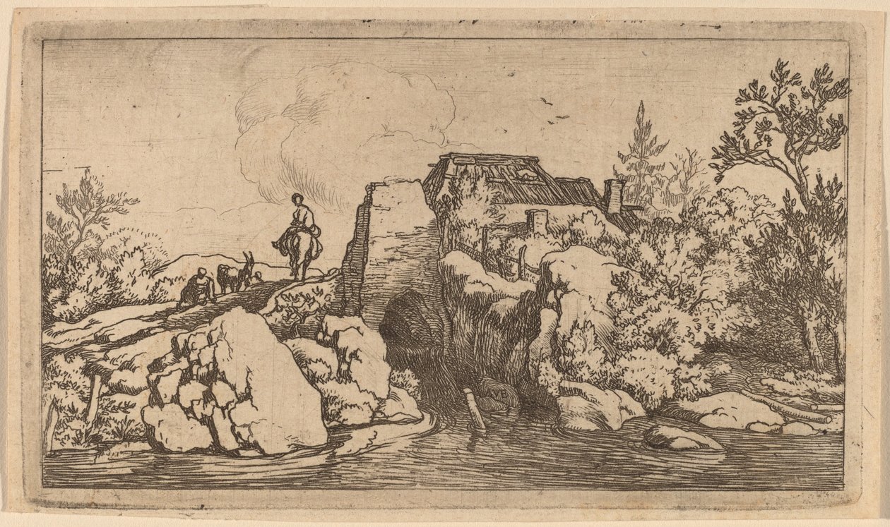Cavalier sur un pont de pierre - Allart van Everdingen