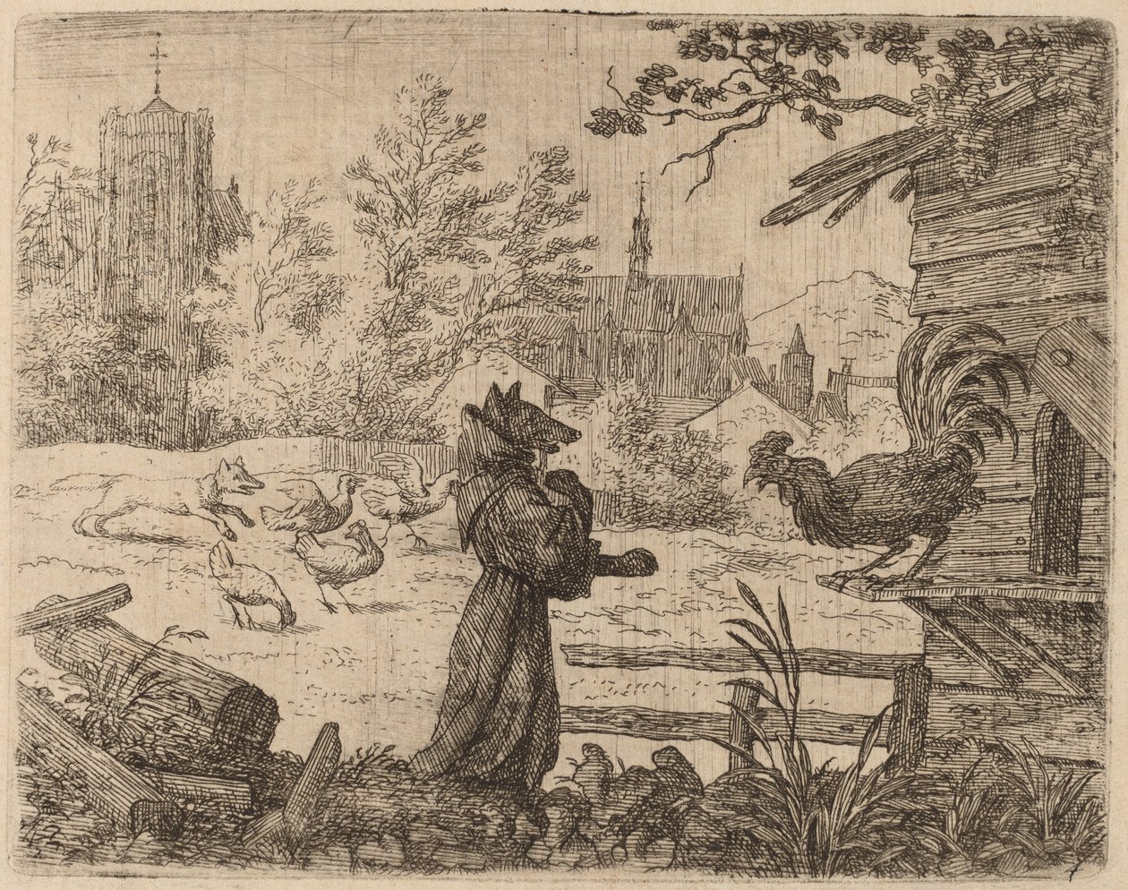 Reynard déguisé en moine - Allart van Everdingen
