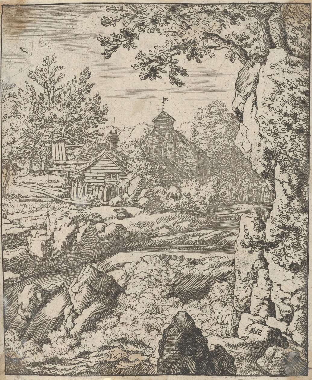 La cascade, 17e siècle - Allart van Everdingen